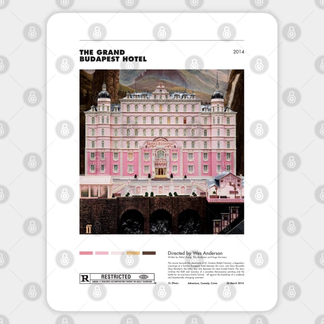 The Grand Budapest Hotel - Minimalist Poster Sticker by notalizard